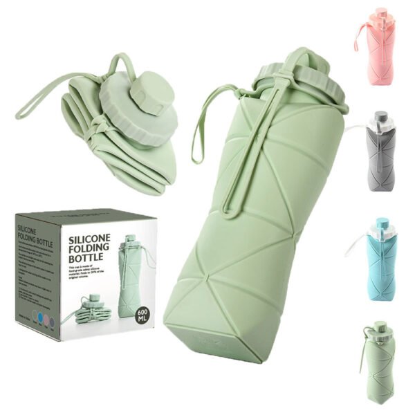 Folding Silicone Sports Water Bottle Outdoor Travel Portable Water Cup Running Riding Camping Hiking Kettle